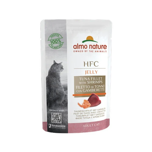 Almo Nature HFC Jelly Kattenvoer - Maaltijdzakje - Tonijnfilet En Garnalen 2 Almo Nature HFC Jelly Kattenvoer - Maaltijdzakje - Tonijnfilet En Garnalen - Afbeelding 2