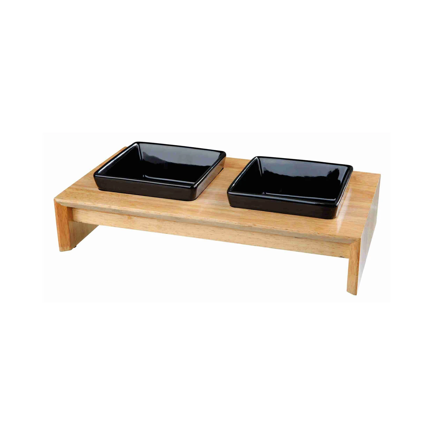 Trixie Voer-Waterbak Set - Keramiek - Hout 6 Trixie Voer-Waterbak Set - Keramiek - Hout - Afbeelding 6