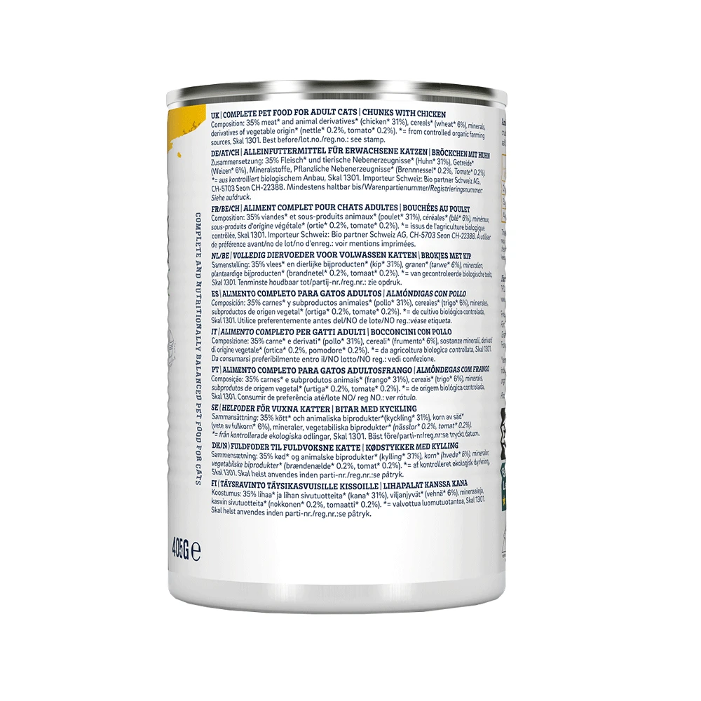 Yarrah - Natvoer Kat Blik Chunks Met Kip Bio 7 Yarrah - Natvoer Kat Blik Chunks Met Kip Bio - Afbeelding 7